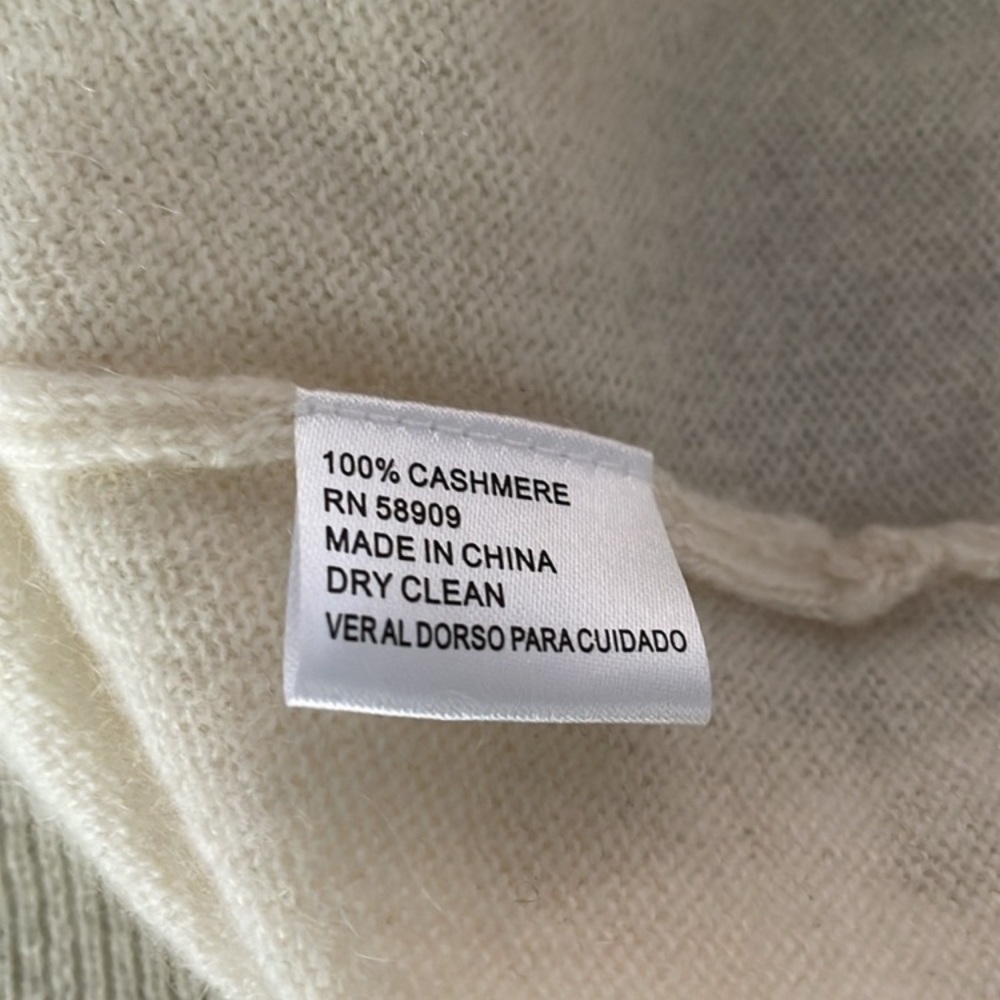 Antonio Melani Cream Cashmere Ruffled Sweater Size Small - Picture 5 of 8